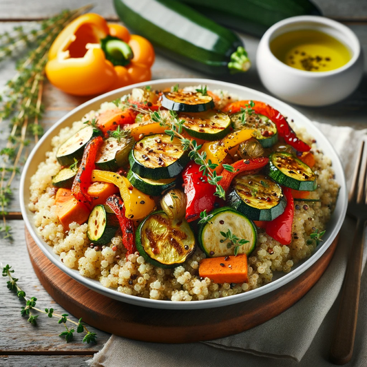 QUINOA & ROASTED VEGGIE BOWL DIGITAL RECIPE CARD