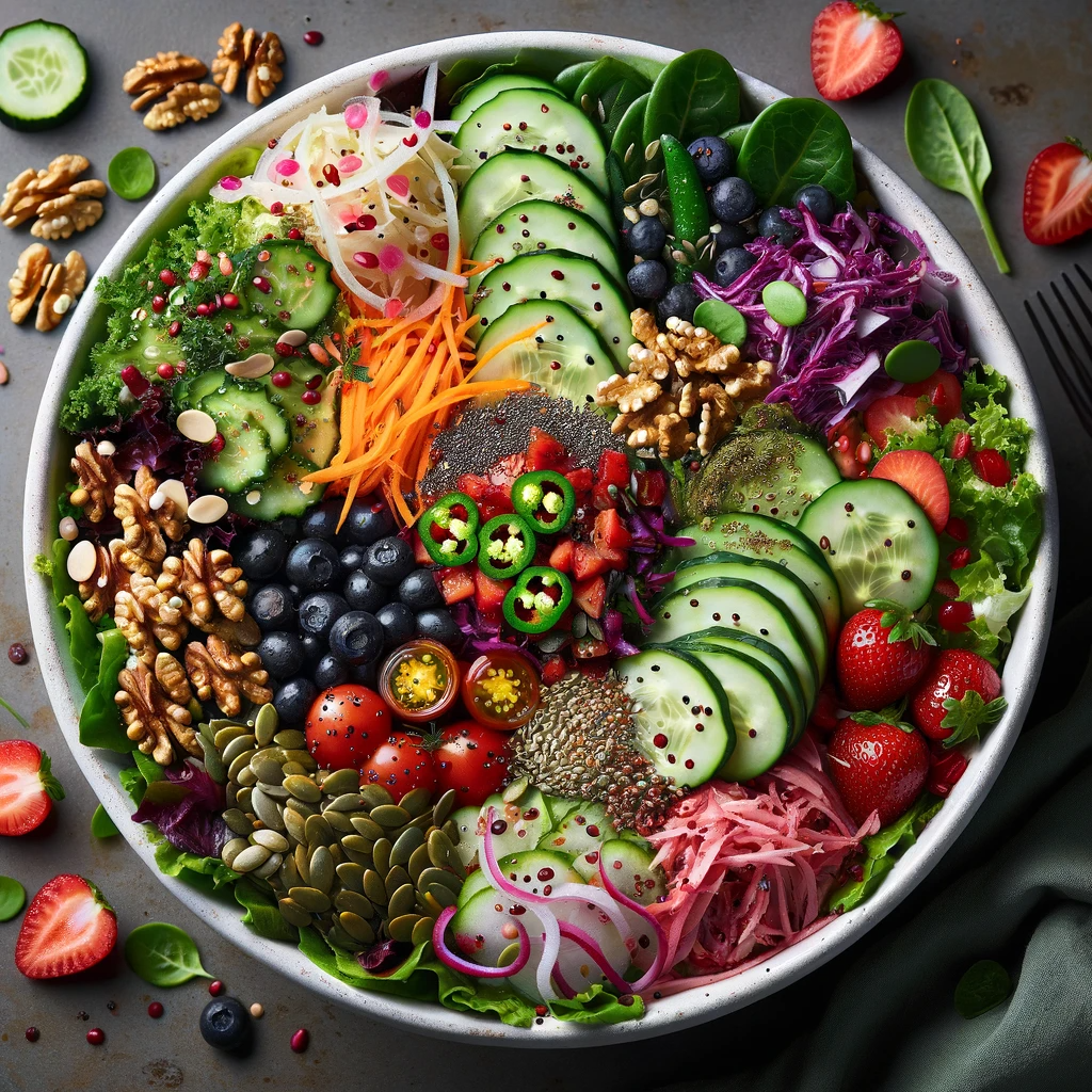 POWER SALAD- 14 SERVINGS OF FRUITS & VEGGIES IN ONE MEAL!